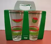 TAG WATERMELON GLASS SET OF 4/ 10 OZ/ NEW IN PACKAGE