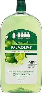 Palmolive Antibacterial Liquid Hand Wash Soap 1L, Odour Neutralising Lime Refill and Save, No Parabens Phthalates and Alcohol, Recyclable Bottle
