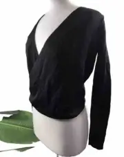 Pearl By Lela Rose Sz XS Black Crossback Sparkle Knit Crop Top