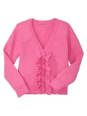 NWT Baby GAP Ruffle Cardigan Sweater 100% Cotton Knock Out Pink 18-24 month 2T