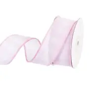 Plaid Check Ribbon, 1.5 Inch x 10 Yards Gingham Ribbon, Light Pink