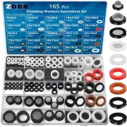 165 PCS Plumbing Hose Rubber Washers Assortment Set with Screen Filter and Si...