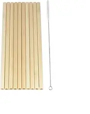 [BambooMN] Reusable Bamboo Drinking Straws - Eco Friendly Plastic Alternative - Thick - 7.87" - 10 pcs
