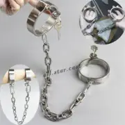 Stainless Steel Handcuffs Ankle Cuffs Wrist Restraints Couple Torture Binding