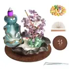 Ceramic Crystal Energy Stone Backflow Incense Burner Censer Holder Home Decor