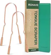 RONAVO Tongue Scraper, Tongue Cleaners,Tongue Scraper for Adults and Kids, Reduce Bad Breath and Fresh Breath, 2 Pc U-shaped (Copper)