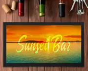 Sunset Bar Mat Runner Kitchen Coffee Table Mat Personalised