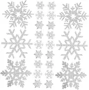 Uonlytech 30Pcs Snowflake Sewing Appliques Unique Cloth Patches for DIY Clothing Bright Colors Durable Badges for Bags Hats Arts Crafts Projects