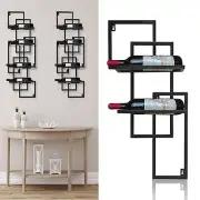 Metal Wall Mounted Wine Racks Hanging Wine Bottle Display Organizer Holder Ma...
