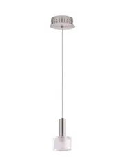 Pharos 1 Light LED Pendant in Brushed Chrome with Clear Glass