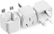 3PCS Travel Adapter UK, AU to UK International Power Adapters, Universal Travel