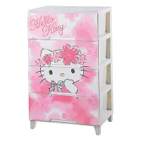 在飛比找家樂福線上購物網優惠-Hello Kitty寬型四層收納櫃