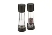 Cole & Mason Derwent 19cm Beech Wood Acrylic Salt & Pepper Mill Grinder Set BLK