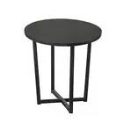 Archie Wooden Round End Lamp Side Table - Black