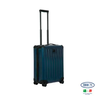 【BRIC S】義大利製編織箱殼 21吋 防水拉鍊行李箱 - 深藍色