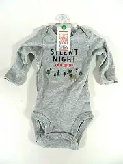 Carter's One Piece Snap Silent Night Christmas Holiday Baby NWT