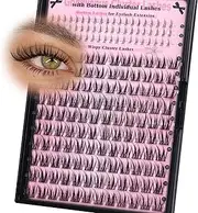 Wispy Lash Clusters Natural Eyelashes Individual C Curl 260pcs Manga Look Up + Bottom Eyelash Extensions for DIY Lash Extension at Home
