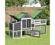 Chicken Coop Grey 186.5x58.5x113 cm Solid Wood Pine