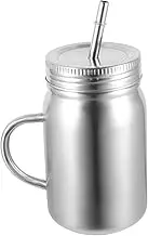 iplusmile Stainless Steel Travel Mug with Lid Straw Leak Juice Cup for Cold Water Coffee Beverages Portable Drink Container for Office Outdoor Use
