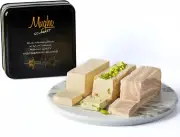 Mughe Gourmet Halva Assortment 1.88Lbs (850G) Elegant Tin Gift Box - 3 Delici...