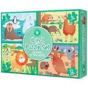 Learning Can Be Fun 4 in 1 Puzzle Set Animals of the World