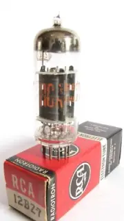 1963 RCA 12BZ7 Tube - New old Stock / New In Box ( Gray Plates, Top O Getter )