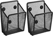 2 Pack Desk Organiser Pen Holder, Magnetic Pencil Holder Pencil Small Desk Organizer Pen Holder Organizer for Desk Metal Pen Cup for Magnetic Whiteboard Fridge Office Supplies (9 * 6.8 * 13cm)