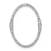 Solid 14k White Gold 1/4ct. Simulated CZ Oval Chain Slide
