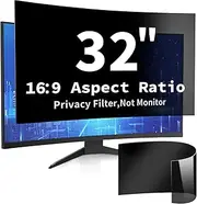 DEJIMAX 32 Inch Curved Computer Privacy Screen Filter for 16:9 Widescreen Computer Monitor Computer Screen Protector Computer Screen Privacy Shield Anti Glare and Blue Light