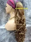 Blonde Long Layered Curly Ponytail Hair Piece Extension Drawstring Combs #M18.22