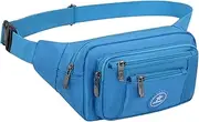 [Ariineer] Waterproof Bumbags and Fanny Packs Plus Size for Sport Hiking Large Waist Travel Pouch Bag Hiking Sport Waist Bag Large Bumbag for Women Men, Blue, One Size