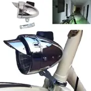 Metal Chrome Silver Shell Bright Classical Cool Bicycle Headlight Retro Vinta...