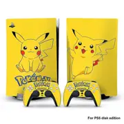Playstation 5 Pikachu Anime Pokmon Ps5 Adhesive Skin Decal And Controller Stickers Set, Scratch-resistant (disk) - SNNGV