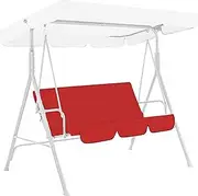 Garden Swing Canopy Replacement, 3 Seater Outdoor Swing Seat Cushion Cover Waterproof Swing Seat Pads Cushion for Patio Garden Yard Patio Swing Chair,Pink