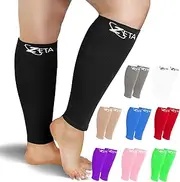 Zeta Wear Plus Size Support Leg Sleeve - Wide Calf Compression, Great for Travel & Flights, Women Love Its Amazing Fit, Cotton-Rich Comfort & Soothing Relief, 1 Pair, 2XL, Black