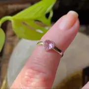 Pink Faceted CZ Heart Sterling Silver Toe Ring