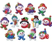DIY Design Works Jolly Snowmen Christmas Holiday Felt Tree Ornament Kit 5279