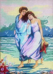 Needlepoint tapestry painted canvas C802 - Love (24"x32") GobelinL