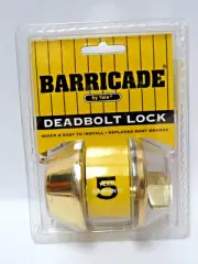 Barricade Brass Deadbolt Lock By Yale # KA1895 New Old Stock