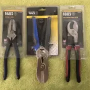 NEW Klein Tools Lineman's Pliers, 5 Blade Crimper, & High Leverage Cable Cutter