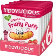 Kiddylicious Strawberry Puffs, 10G (Pack of 6)