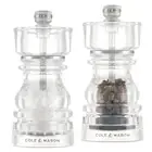 2pc Cole & Mason London Manual Acrylic Salt/Pepper Mill Grinder Set 13cm CLR