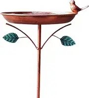 Metal Bird Bath - Bird Feeder Bowl | Freestanding Bird Bath Station | Garden Decor | Metal Stand | Birdfeeder Pet Supplies Yard Art, Garden Decor for Yard Patio Decking