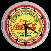 16" Drink Coca Cola Coke Atlanta Sign Double Red or Yellow Neon Clock