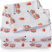 1500 Supreme Kids Bed Sheet Collection - Fun Colorful and Comfortable Boys and Girls Toddler Sheet Sets - Deep Pocket Wrinkle Free Soft and Cozy Bedding - Full, Fire Engine
