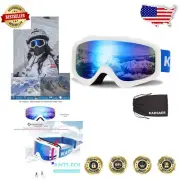 Versatile OTG Ski Goggles with Bendable Dual-Lenses for Men, Women & Youth