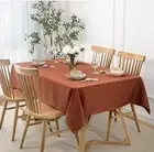 Rectangle Slubby Textured Tablecloth Waterproof Spillproof Wrinkle Free Fall ...