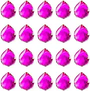 20pcs DIY Crystal Prism Suncatcher for Windows Hanging, 20mm Clear Glass Crystal Sun Catcher Beads Pendants Maker Balls for Indoor Outdoor Garden Feng Shui Home Decor Rose Red