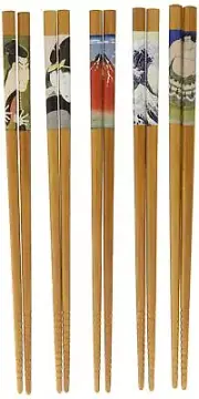 Chopsticks Soot Bamboo Ukiyoe Set of 5 Guest Chopsticks 67301