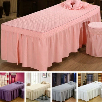 Massage Table Skirt Bed Sheet Quilted Salon bed Cover Valance with Face Hole